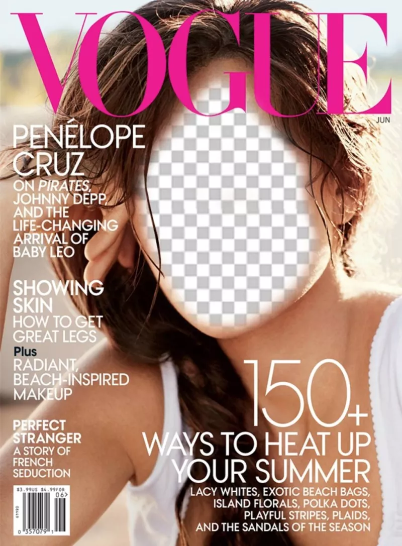 Fotomontaggio dove si può apparire sulla copertina della rivista Vogue ..