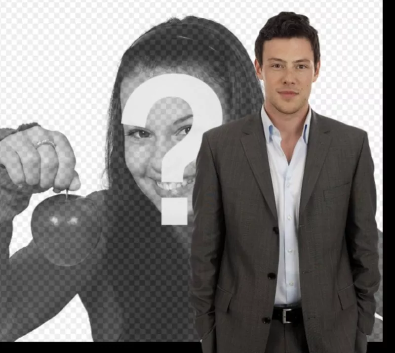 Fotomontaggio con Cory Monteith, l'attore della serie tv Glee dove apparirà accanto a lui nella..