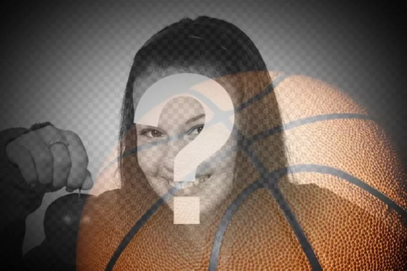 Filtro per le immagini con un pallone da basket semitrasparente di mettere sulle vostre fotografie sportive..