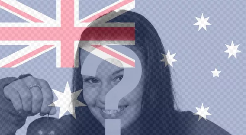 Cornice per foto con la bandiera dAustralia in verticale per personalizzare le vostre..