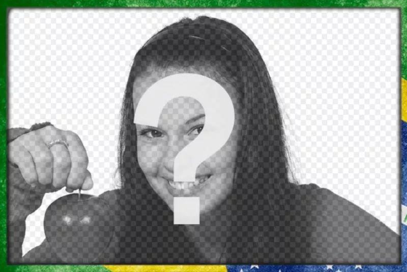 Cornice per foto con la bandiera del Brasile con uno stile grunge per personalizzare le vostre foto e di aggiungere del testo..