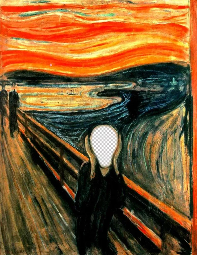 Fotomontaggio del quadro LUrlo di Munch per mettere la foto che preferite ..