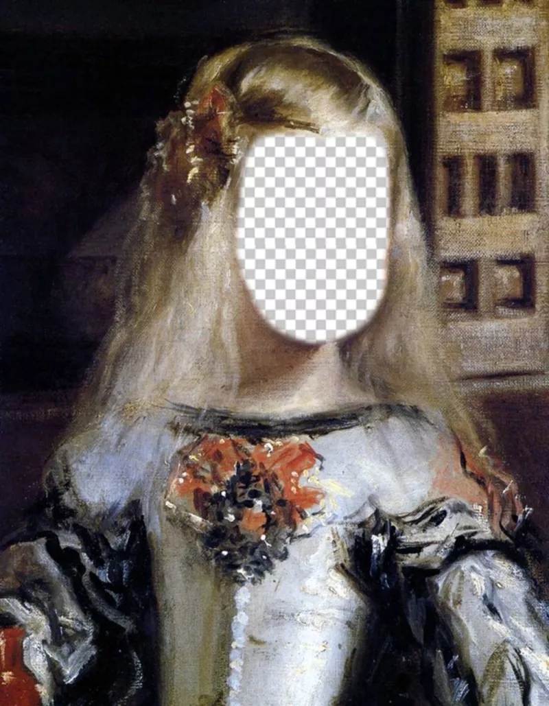 Fotomontaggio del quadro della Infanta Margarita Velazquez per posizionare la vostra faccia ..
