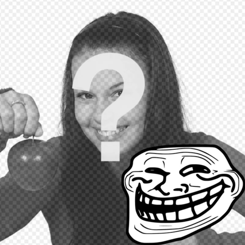 Fotomontaggio per mettere il meme Troll Face con la tua foto. ..