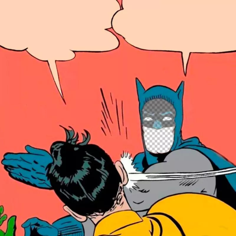 fotomontaggio modificabile del meme di Batman e Robin per la vostra foto e scrivere Fotomontaggio ..
