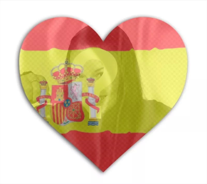 Effetto Foto di bandiera della Spagna a forma di cuore per limmagine del profilo su cui è possibile aggiungere la tua foto in..