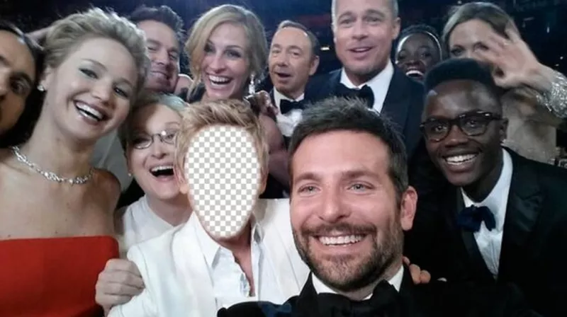 Fotomontaggio del celebre selfie degli Oscar a che fare con la tua foto ..