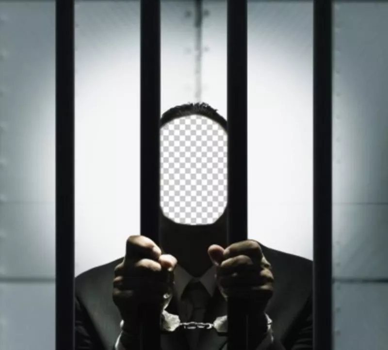 Fotomontaggio di mettere limmagine che si desidera in un uomo in carcere 