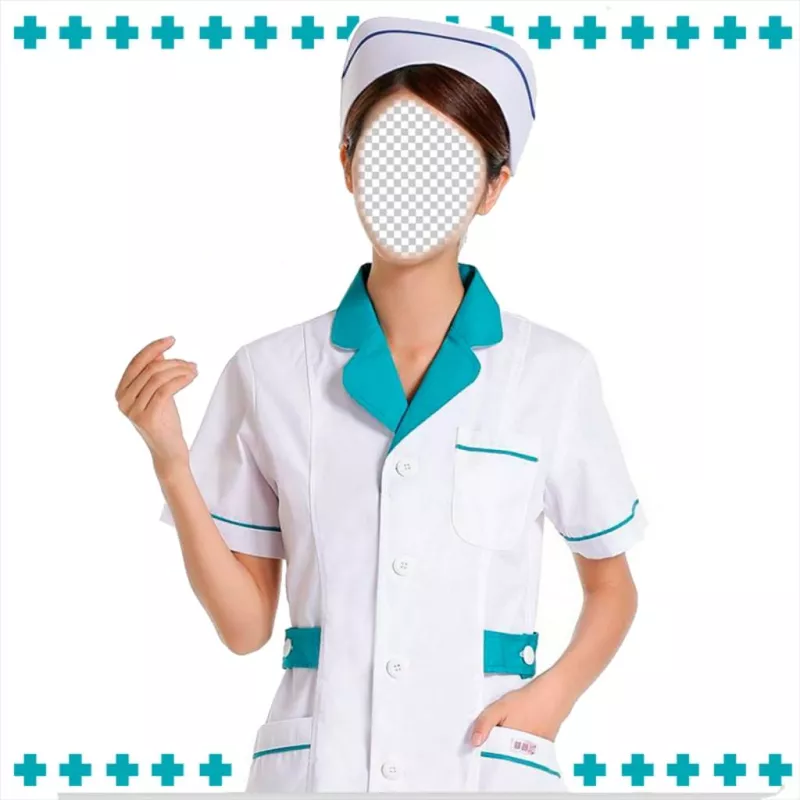 Fotomontaggio di diventare un infermiere in uniforme classico. ..