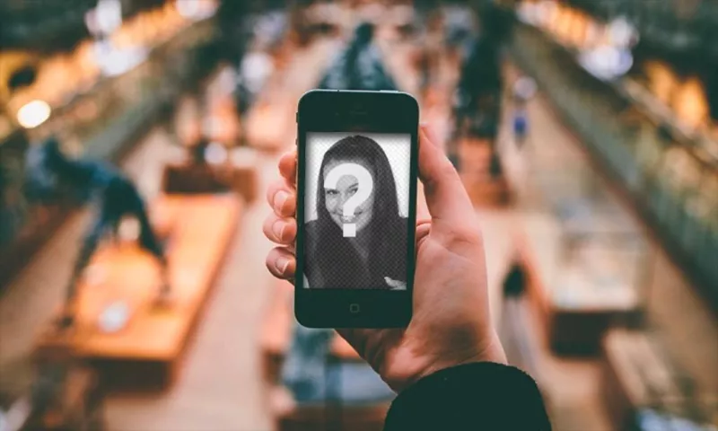 Collage di mettere la vostra foto su un iPhone in un museo. ..