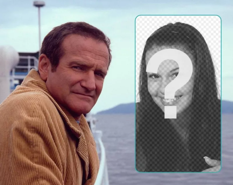 Appare in questo collage con Robin Williams in mare. ..