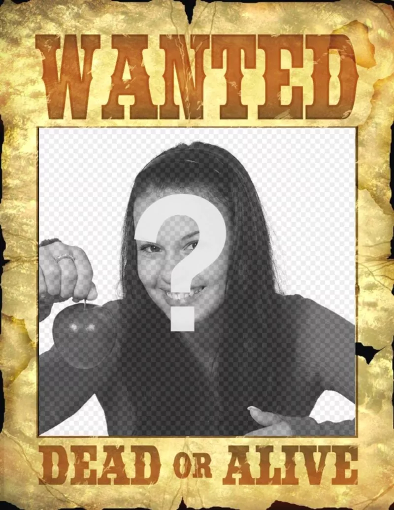 Poster di "Wanted, Dead or Alive" per impostare le foto come criminali. ..