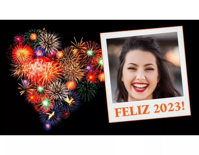 Cornice per foto di Capodanno 2025 con una Polaroid.   ..