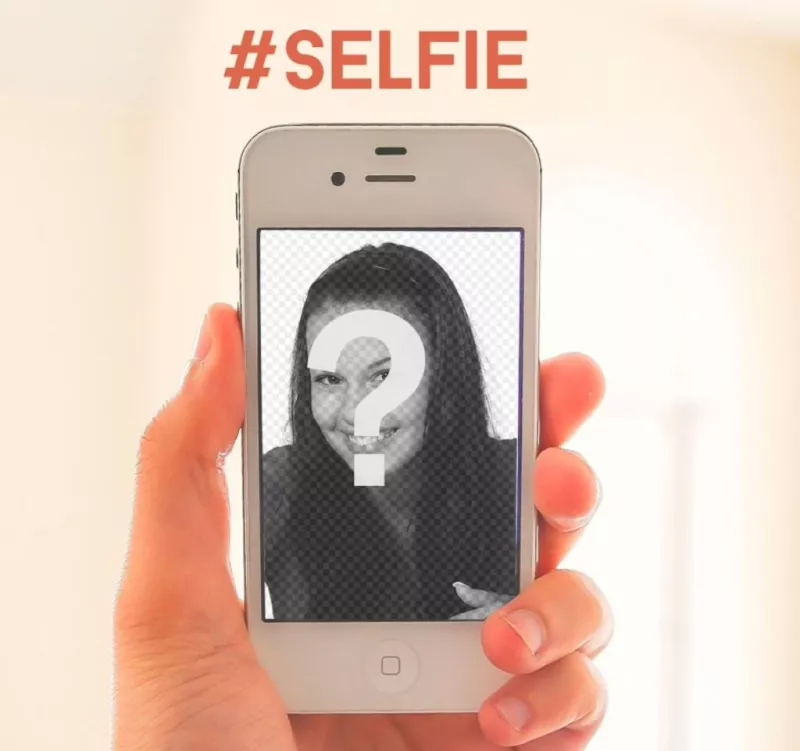 Template per il vostro selfie un iphone bianco. ..