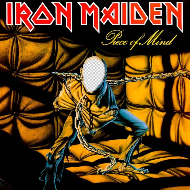 Fotomontaggio della copertina del CD di Iron Maiden per aggiungere il ..