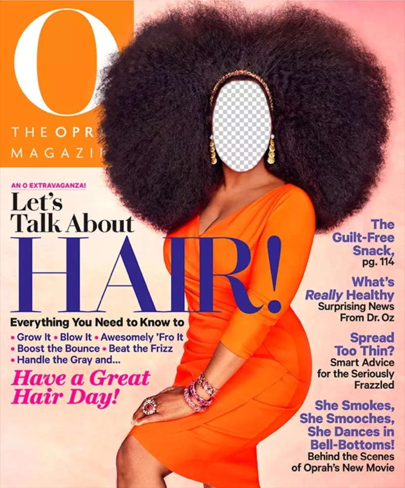 Fotomontaggio di essere Oprah Winfrey sulla copertina di un ..