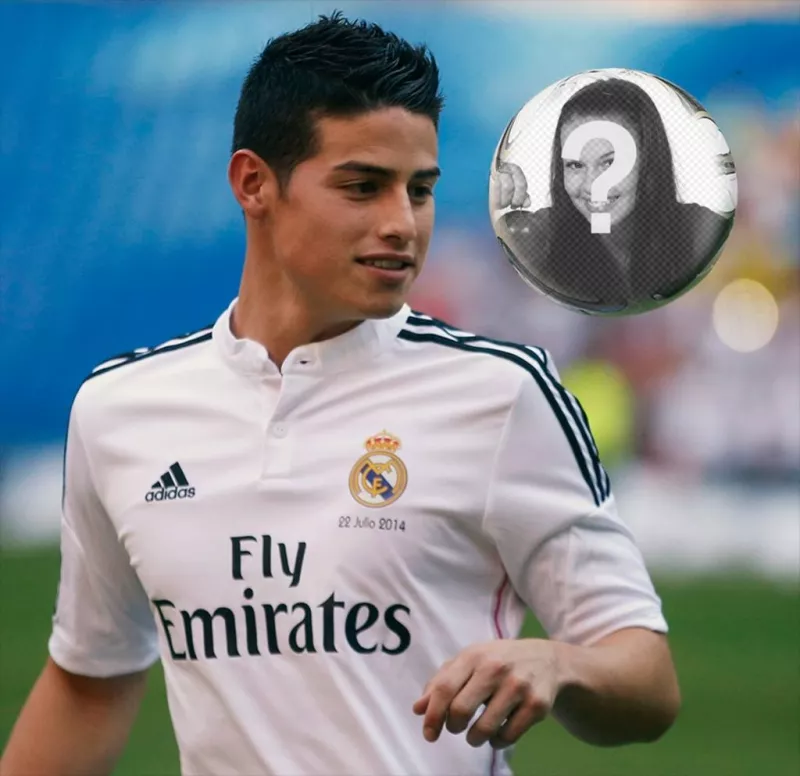 Effetto con la tua foto sulla palla con James Rodriguez ..