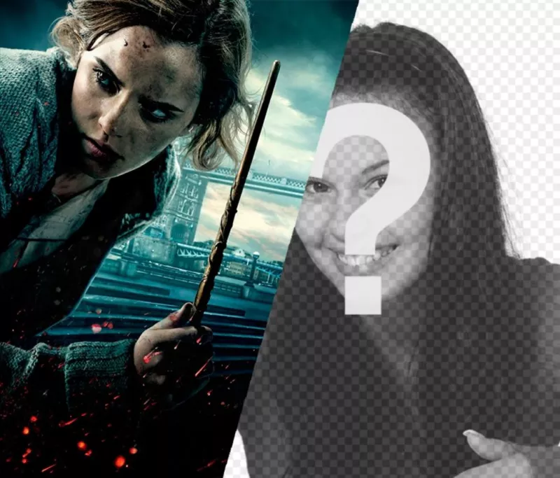 Fotomontaggio con Hermione dei film di Harry Potter ..