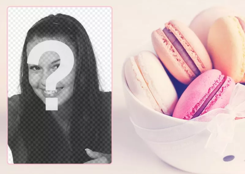 Photo frame con una foto di macarons ..