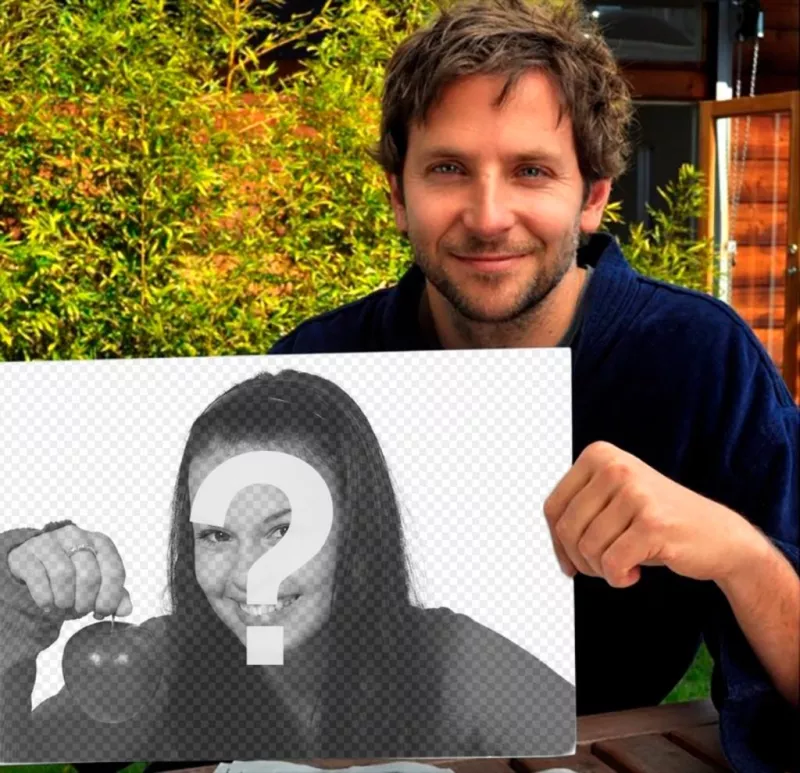 Metti la tua foto in questa cornice tenuto da Bradley Cooper. ..