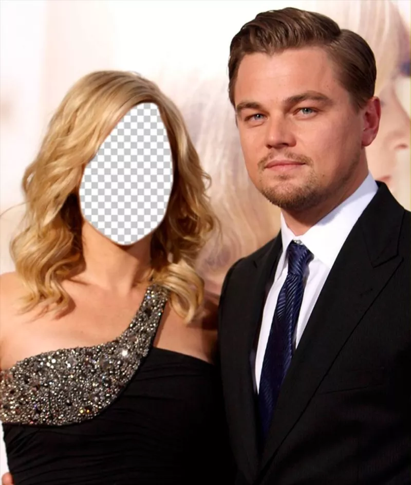 Fotomontaggio di posare con Leonardo DiCaprio con il viso ..