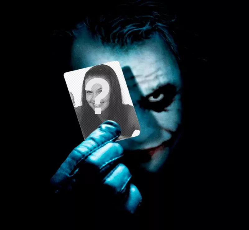 Metti la tua foto su una scheda che contiene il Joker di Batman. ..