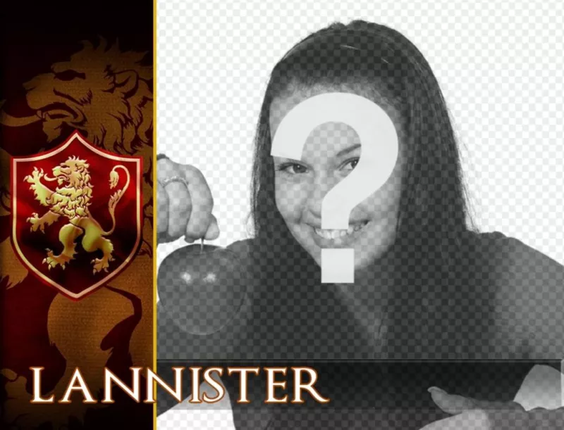 Fotomontaggio con lo scudo della casa Lannister ..