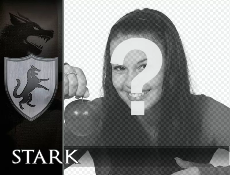 Fotomontaggio con lo scudo di casa Stark ..