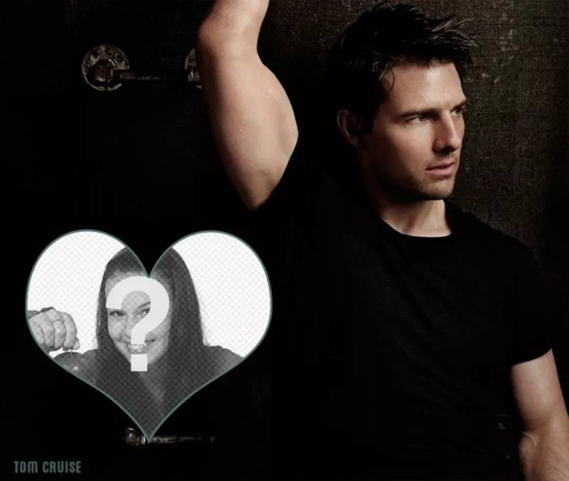 Fotomontaggio con un cuore accanto a Tom Cruise. ..