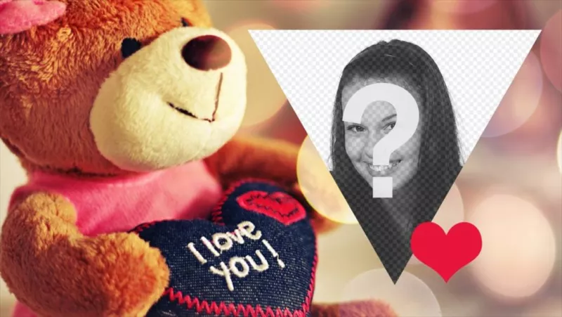 Cartolina di San Valentino con un orsacchiotto per personalizzare con la tua foto. ..