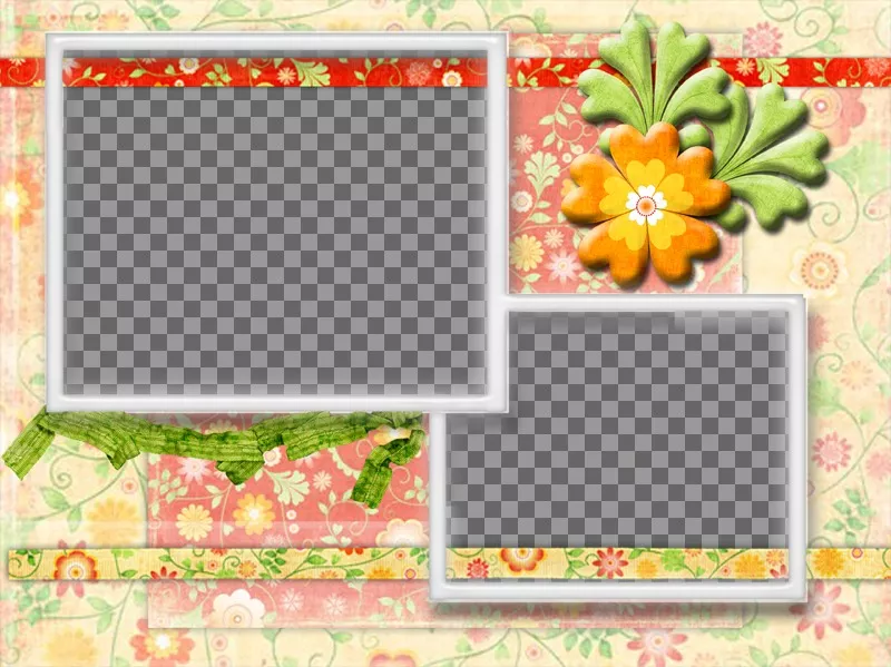 Collage di fiori per personalizzare con due foto online ..
