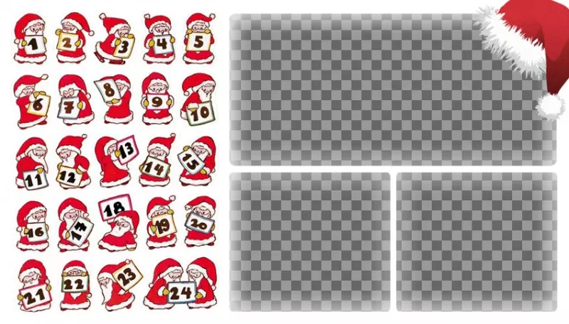 Calendario dellAvvento per tre foto ..
