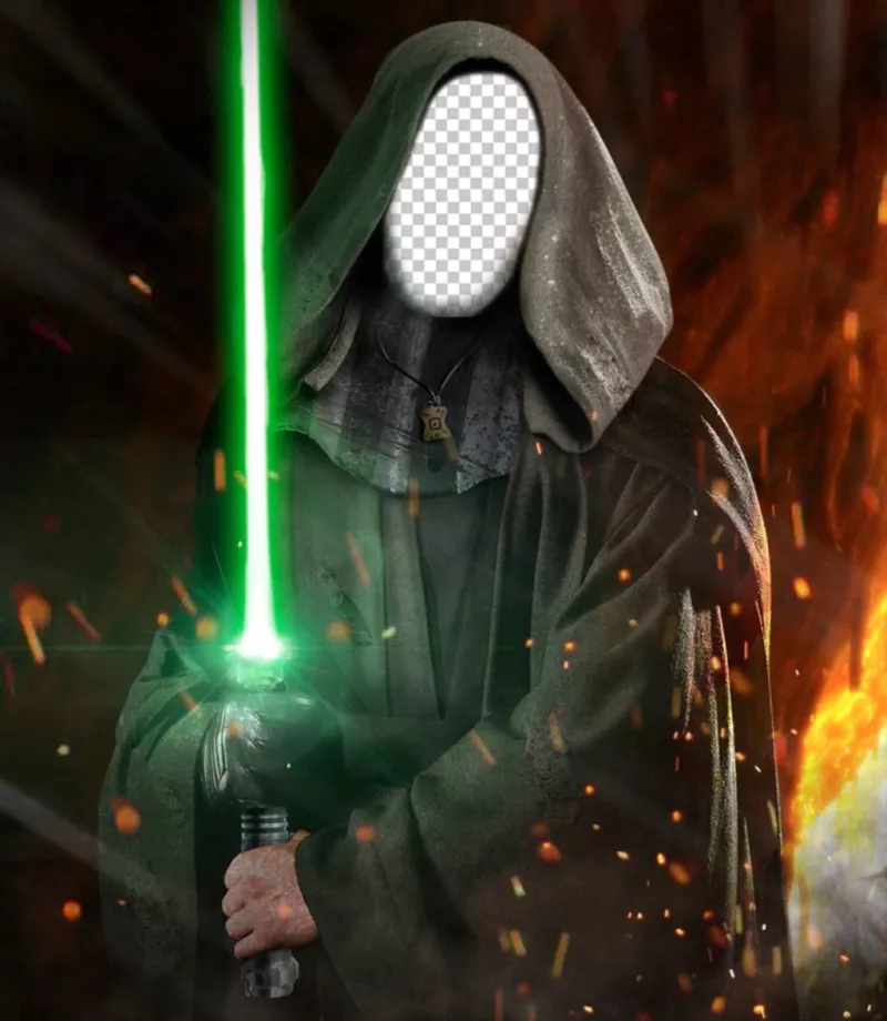 Fotomontaggio di mettere la tua foto sul volto di Luke Skywalker di Star Wars ..