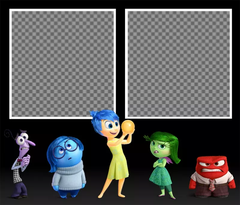 Un effetto foto con tutti i personaggi del film Inside Out ..