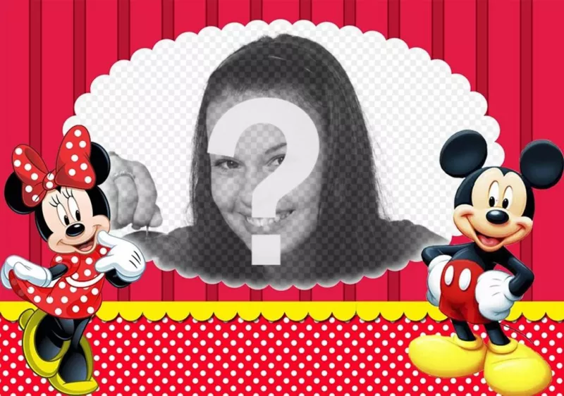 Effetto foto con Topolino e Minnie per caricare la vostra foto preferita ..