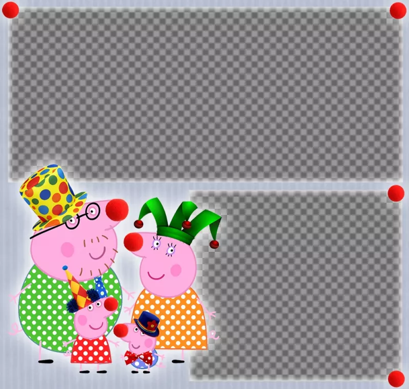 I bambini collage con la famiglia Peppa Pig ..