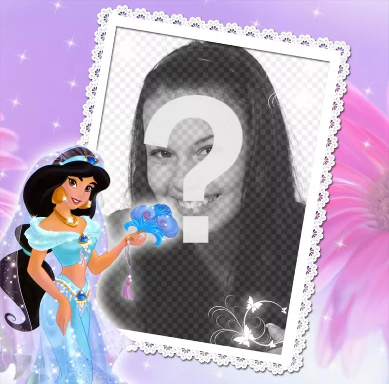 Telaio di modificare con la tua foto e di essere con la principessa Jasmine di Aladin ..