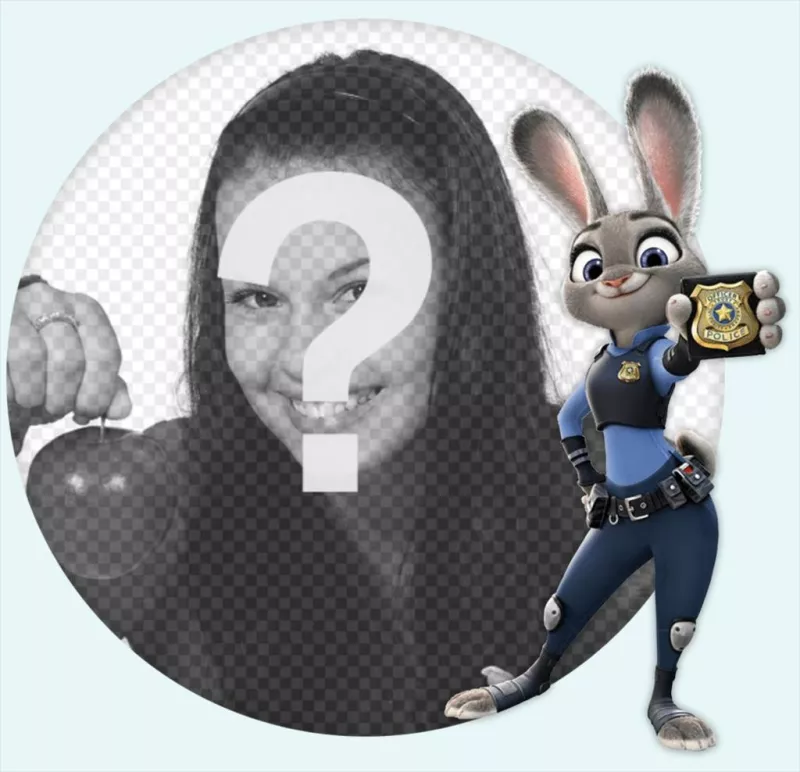Effetto foto con il coniglietto Judy Hopps di Zootopia film ..