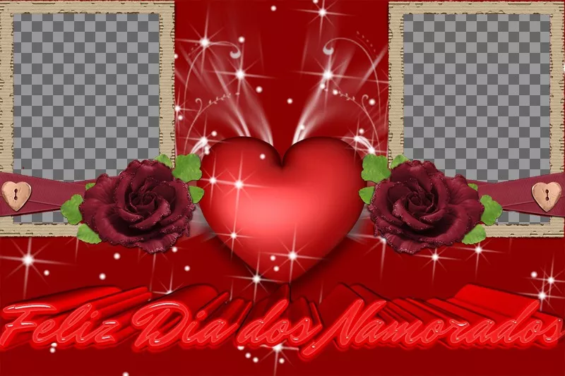 Frame per due foto di amore, di complimentarmi con la San Valentino, San Valentino. Usate questo effetto per creare un biglietto CUSTOM, online e..