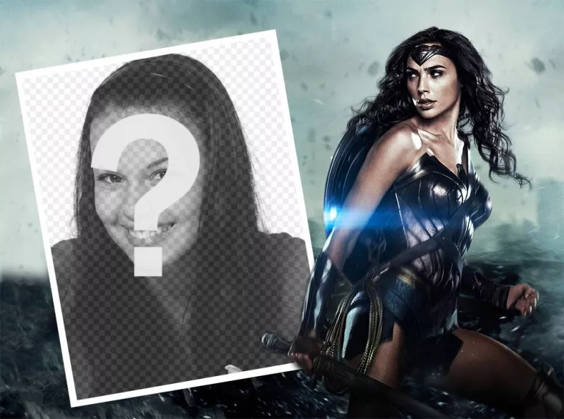 Effetto foto per personalizzare con la tua foto accanto alla nuova Wonder Woman ..