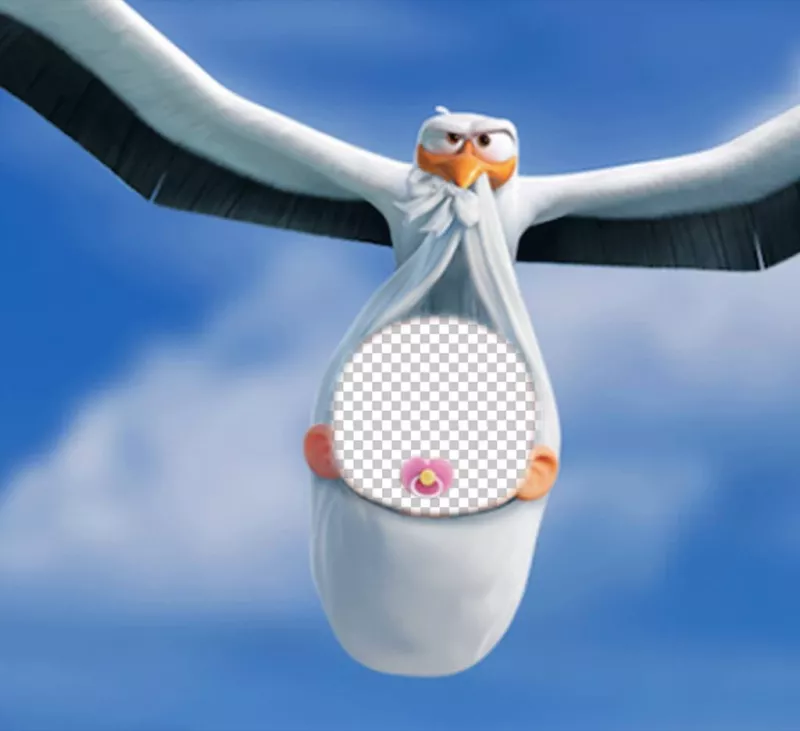 Aggiungi il tuo volto al bambino di Cicogne film con questo ..