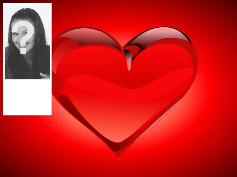 Sfondo Twitter con un grande cuore rosso in rilievo dove si può mettere la tua foto..