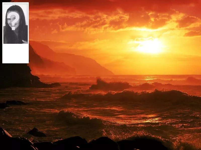 Sfondo per twitter per mettere la tua immagine accanto ad un tramonto nel mare delle..