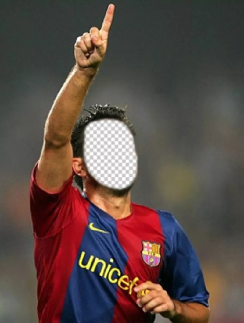 Fotomontaggio per dare un volto al calciatore Xavi Barça ..