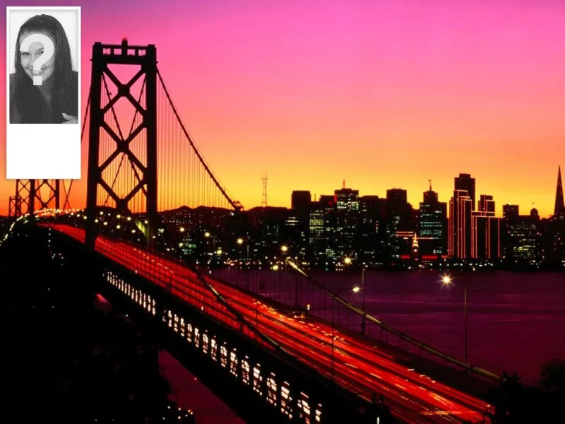 Personalizzato sfondo Twitter di un ponte illuminato con un tramonto. È possibile personalizzarla con la propria..
