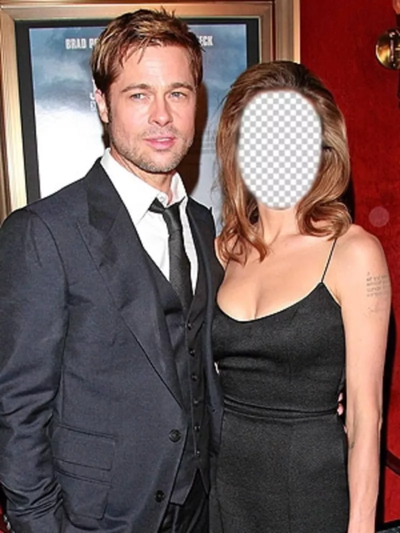 Effetto di modificare con la tua foto e di essere Angelina Jolie con Brad Pitt ..