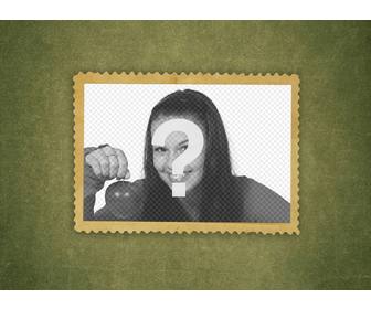 photo frame simulando un sigillo antico-looking bloccato sfondo di carta invecchiato