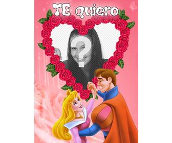 quadro di mettere tua foto rose forma di cuore e da un principe e principessa il testo e sorpresa per san valentino