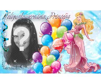 fotomontaggio per creare cartolina congratularmi il compleanno della principessa della casa