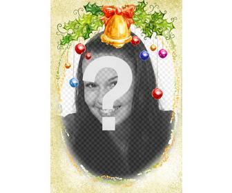 modello di un ovale decorato campana e stile natalizio
